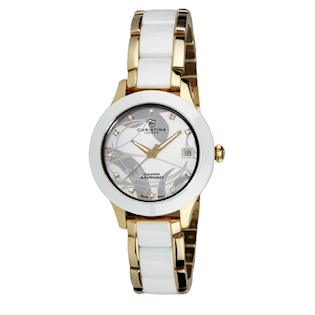 Christina London Ceramisk dameur med diamant og safir fra Collect serien  Dameur, 308GW